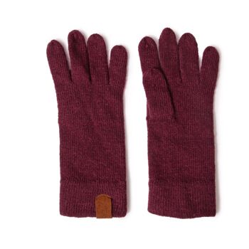 Gants en laine HUBERT Bordeaux 1