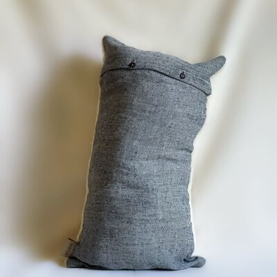 Bi-material cushion "The voluptuous" wool & indigo hemp