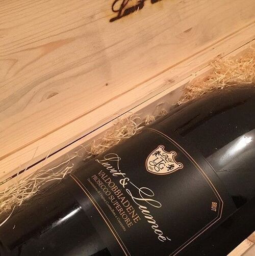 Prosecco 12 Liters Balthazar - Branded Wooden Case with Fire Marking