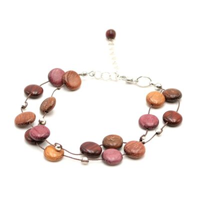 Bracciale doppio multilegno Tagua