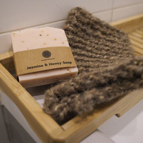 Jasmine & Honey Soap with Goat Hair Bath Glove