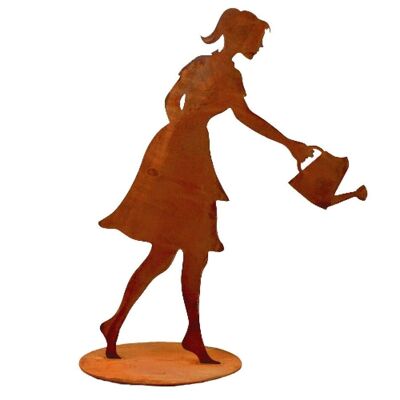 Patina garden decoration figure gardener "Gisela" made of metal