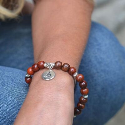 Elastisches Armband aus Mahagoni Der Buddha