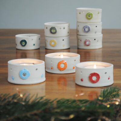 Christmas Tealight Holders Flower Design assorted colours