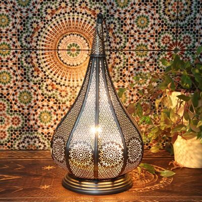 Oriental Table Lamp Monza Silver 2in1 Candle Holder & Lamp