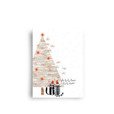 postal - diciembre - 'navidad gatos'