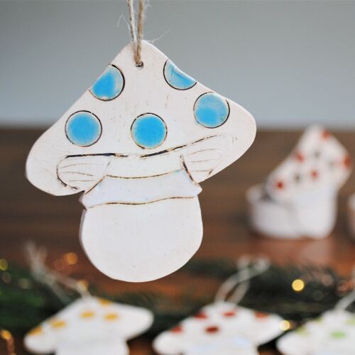 Christmas tree  decoration  - Blue Mushroom