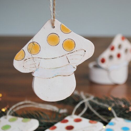 Christmas tree  decoration  - Yellow Mushroom