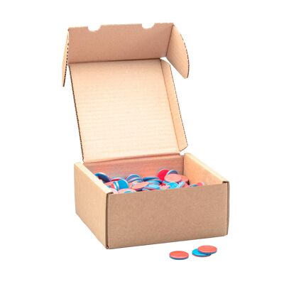 Reversible discs red/blue (400 pieces) | RE-Plastic® counting chips Learn to count