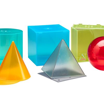 Ensemble de moules pour le corps transparents en 6 couleurs (6 pièces) | Remplir des parties de solides géométriques
