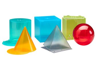Ensemble de moules pour le corps transparents en 6 couleurs (6 pièces) | Remplir des parties de solides géométriques 1