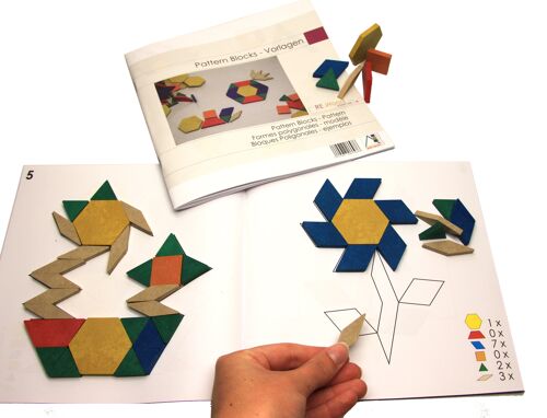 Vorlagen für Geometrische Legeplättchen(Pattern Blocks) | 40 Teile Mandala Muster legen