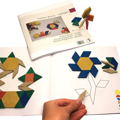 Vorlagen für Geometrische Legeplättchen(Pattern Blocks) | 40 Teile Mandala Muster legen