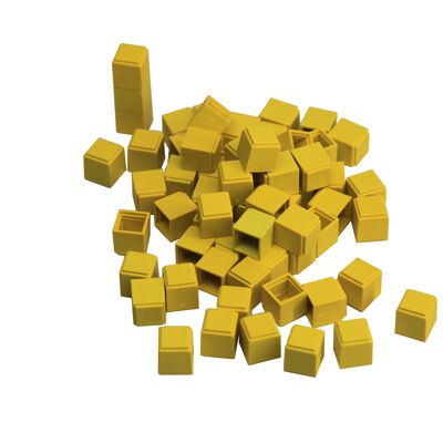 Un dé 100 pièces (jaune) | École de mathématiques d'apprentissage de l'arithmétique décimale RE-Plastic®