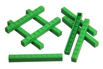 Dix bâtonnets 50 pièces (vert) | RE-Plastic® Calcul décimal Apprendre les mathématiques 1