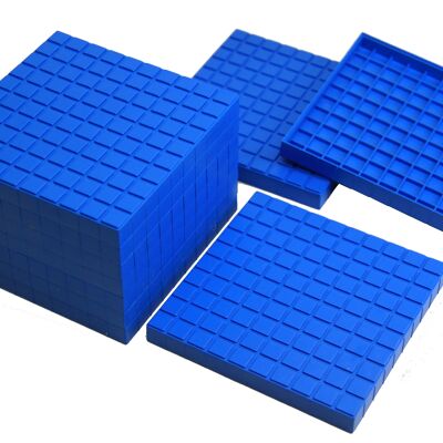 Hundred plates 10 pieces (blue) | RE-Plastic® Decimal mathematics