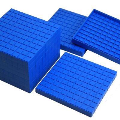 Hunderterplatten 10 Stück (blau) | RE-Plastic® Dezimalrechnen Mathematik