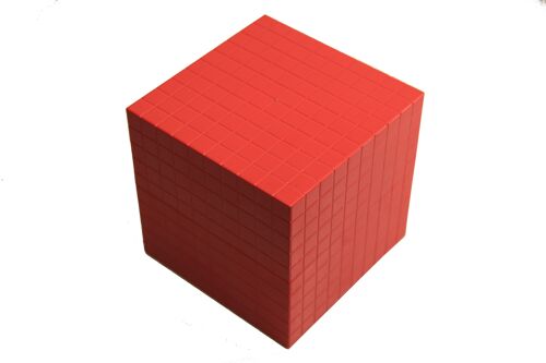 Tausenderwürfel 1 Stück (rot) | RE-Plastic® Dezimalrechnen Mathematik lernen