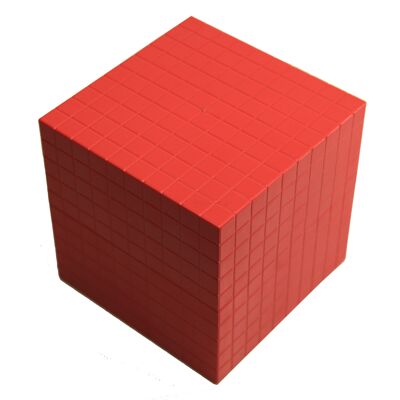 Cubo de mil 1 pieza (rojo) | RE-Plastic® Decimal Math Aprende matemáticas