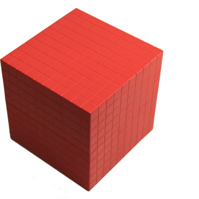 Tausenderwürfel 1 Stück (rot) | RE-Plastic® Dezimalrechnen Mathematik lernen