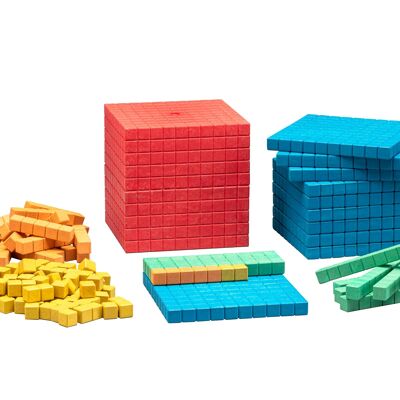 Assortiment de base Dienes en 5 couleurs (141 pièces) | RE-Wood® apprend l'arithmétique décimale