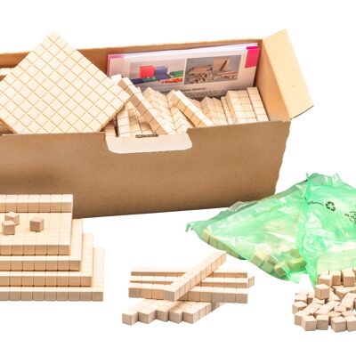 Dienes set classe colorato naturale (432 pezzi) | Impara la matematica decimale RE-Wood®