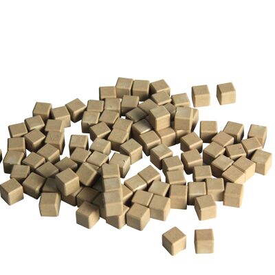 Dienes cubo de una cara color natural (100 piezas) | Matemáticas decimales RE-Wood®