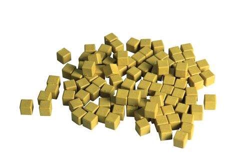 Dienes Einerwürfel gelb (100 Stück) | RE-Wood® Dezimalrechnen Mathematik lernen