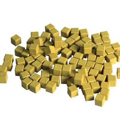 Cubes unitaires Diènes jaunes (100 pièces) | RE-Wood® Apprentissage des mathématiques décimales