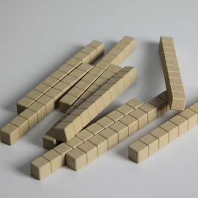 Barras de dienes de diez colores naturales (10 piezas) | Aprendizaje de matemáticas decimales RE-Wood®