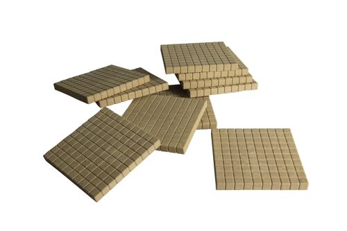 Dienes Hunderterplatten naturfarben (10 Stück) | RE-Wood® Dezimalrechnen lernen