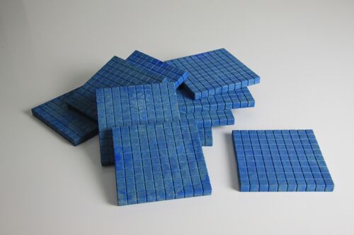 Dienes Hunderterplatten blau (10 Stück) | Dezimalrechnen Mathe lernen Schule