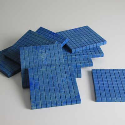 Dienes cent assiettes bleues (10 pièces) | Les mathématiques arithmétiques décimales apprennent l'école