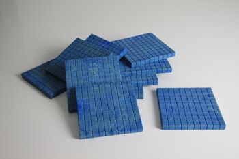 Dienes cent assiettes bleues (10 pièces) | Les mathématiques arithmétiques décimales apprennent l'école 1