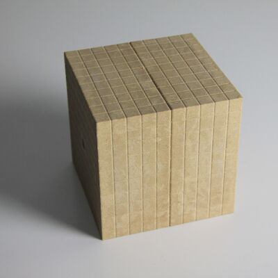 Dienes mille cubo colore naturale (1 pezzo) | RE-Wood® impara l'aritmetica decimale