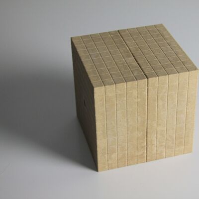 Dienes Tausenderwürfel naturfarben (1 Stück) | RE-Wood® Dezimalrechnen lernen