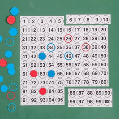 Campo dei cento per la lavagna magnetica con cerchi e anelli | imparare la matematica a scuola