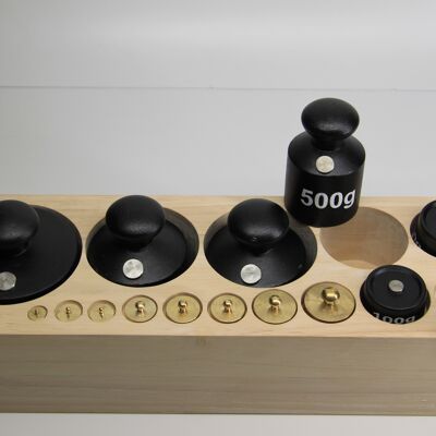Weight box 5kg 15 weights in a wooden box | Can be ideally combined with table scales