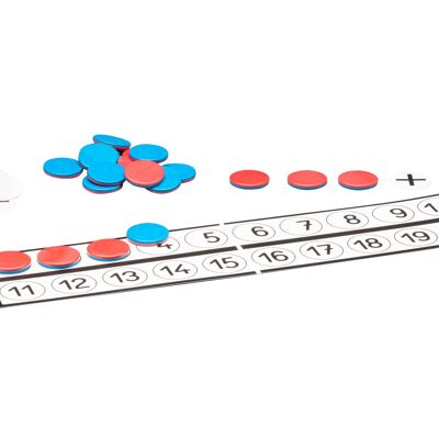 Arithmetic ruler with turning tiles and arithmetic symbol | RE-Plastic® counting chips
