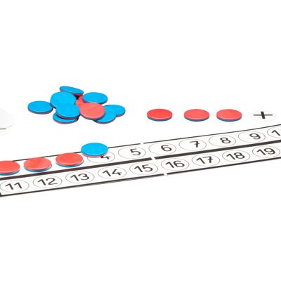 Rechenleiste mit Wendeplättchen und Rechenzeichen | RE-Plastic® Zählchips