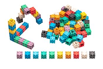 Stick cubes en 10 couleurs (100 pièces) | 2x2x2cm RE-Wood® Learn math école primaire 1