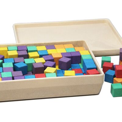 Cubes in 6 colors 2 x 2 x 2 cm (150 pieces) | Building Stacking Learning KiGa elementary school