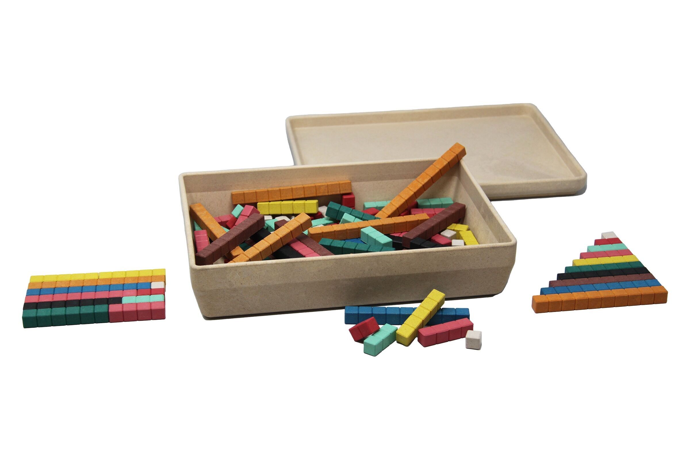 Bastoncini scorrevoli in 10 colori (126 pezzi) | RE-Wood® math learning school slide sticks
