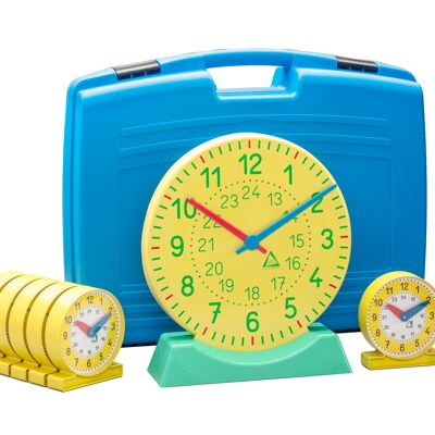 Horloges classe set I (25 pièces) | Horloge d'apprentissage Boîte à musique Apprendre l'heure RE-Plastic®