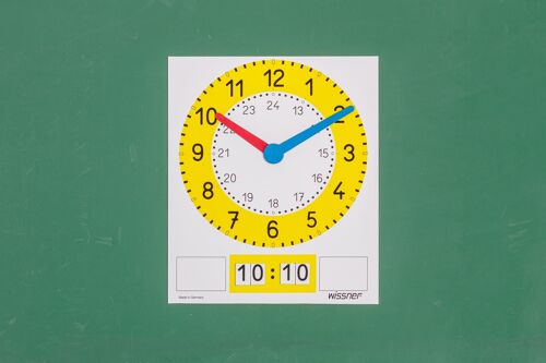 Folienuhr magnetisch für die Tafel | Uhrzeit lernen analog & digital Grundschule