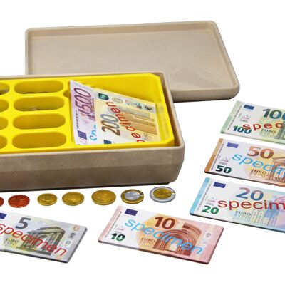 Salvadanaio da gioco 130 banconote + 160 monete