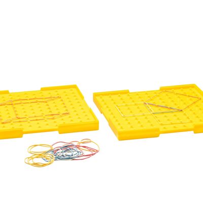 tablero de geometría grande doble cara amarillo | Aprende Geoboard Math RE-Plastic® Wissner