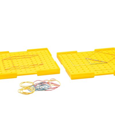 Geometriebrett groß doppelseitig gelb | Geobrett Mathe lernen RE-Plastic® Wissner