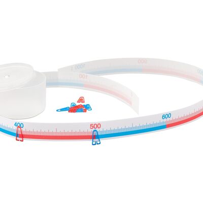 Number line 1000s calculation tape 1m long | Illustration of number space 1000