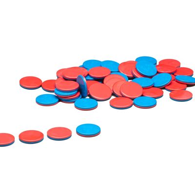 Discos reversibles rojo/azul (50 piezas) | Contar fichas aprender matemáticas escuela primaria Wissner
